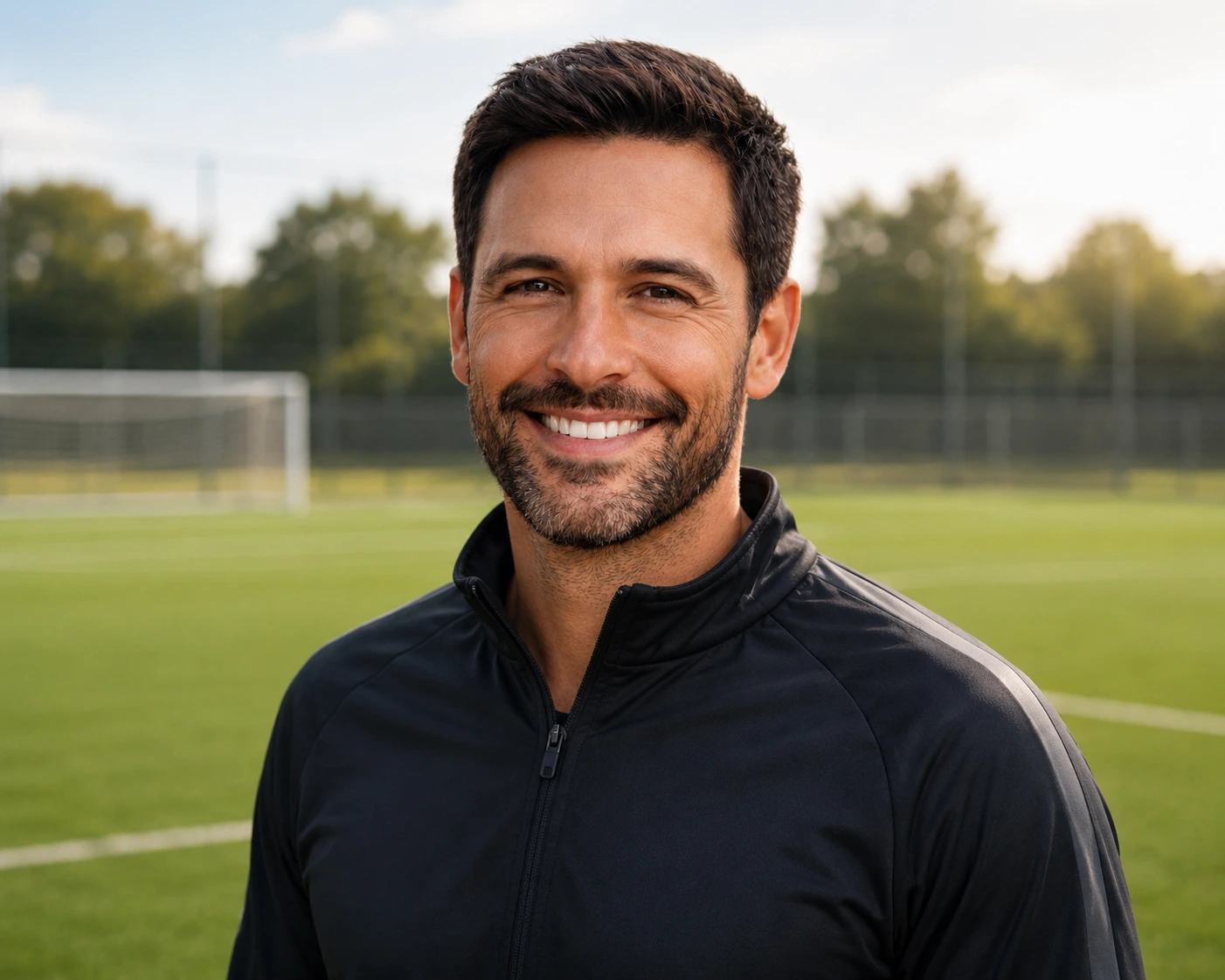 Retrato de Daniel Silva en un campo de fútbol